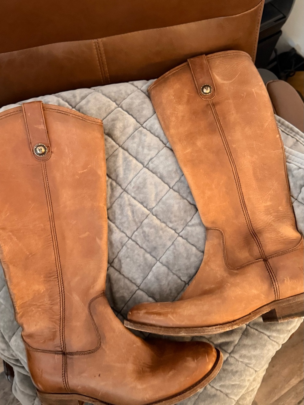 Frye Tan Leather Tall Riding Boots